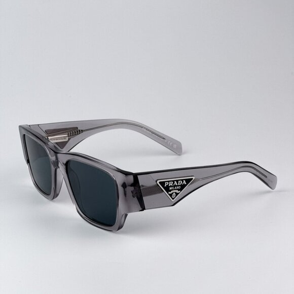 Prada PR10ZSF 16Z70B BRAND NEW Sunglasses Transparent Asphalt Grey Square Unisex - Picture 5 of 10